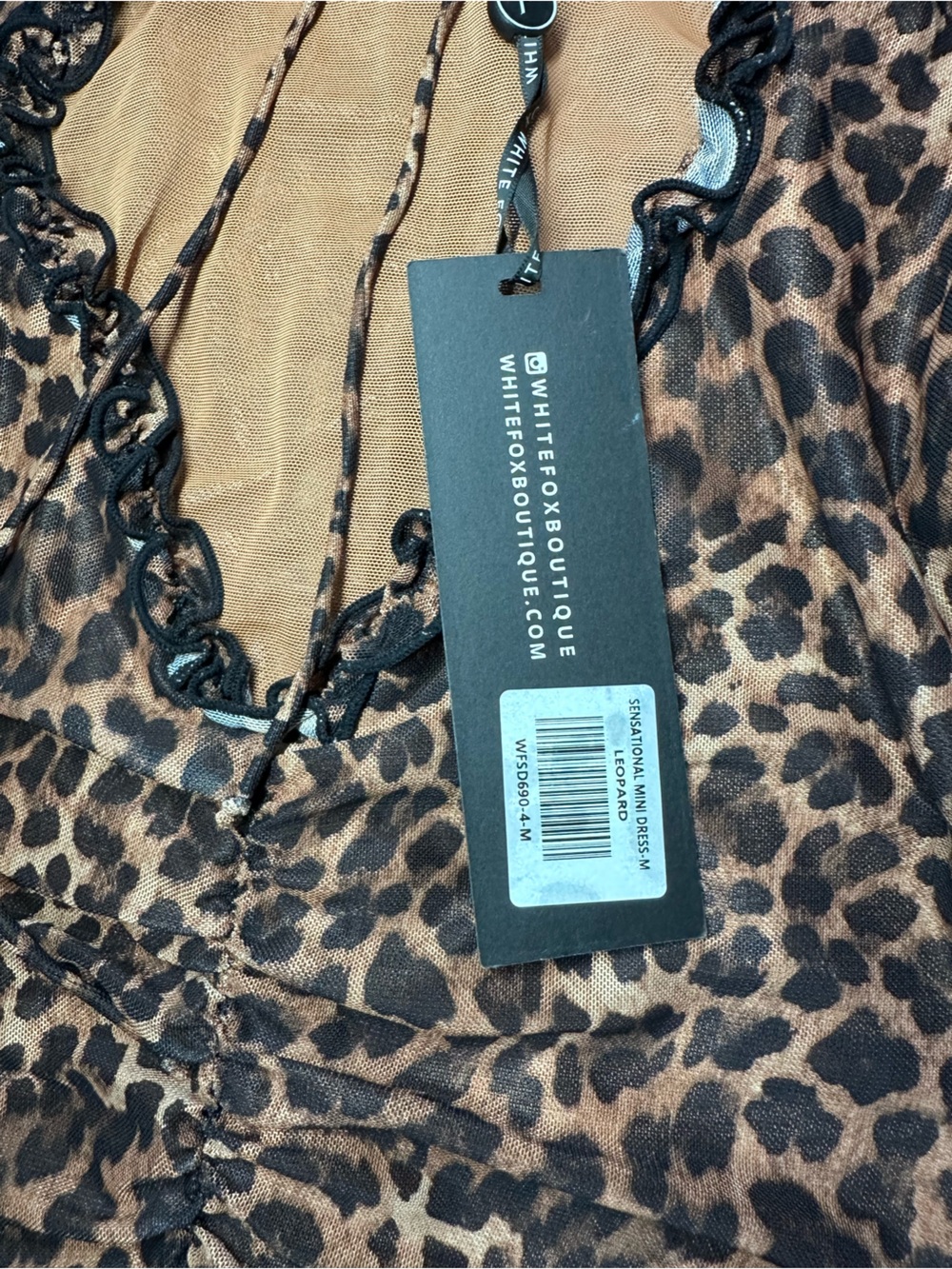 White Fox Boutique Brown Leopard Print Mini Dress - Picture 3 of 3